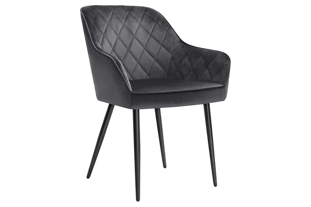 Songmics Carver Dining Chair | Velvet | Grey
