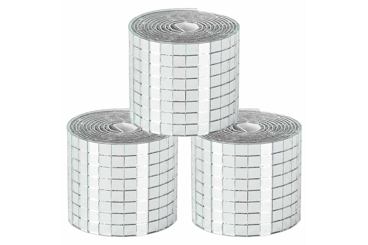 Vidaxl Mirror Mosaic Tile Geometric 3 Pcs Silver 100 X 4 Cm Glass