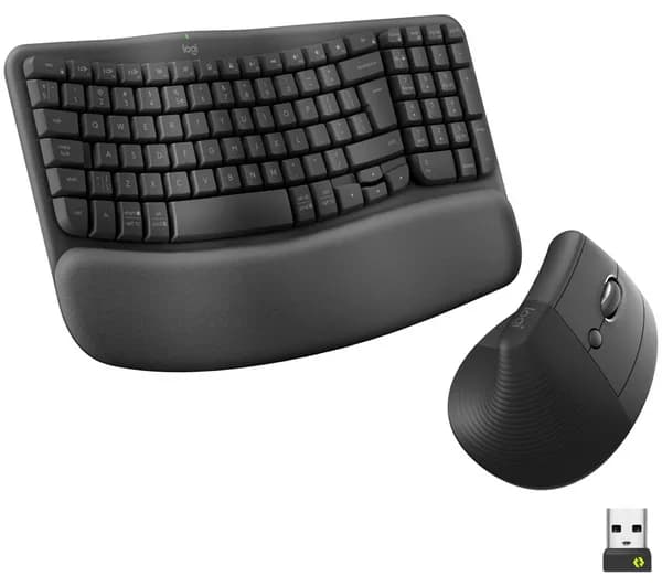 LOGITECH Wave Keys Wireless Keyboard & Lift Mouse Set - Graphite