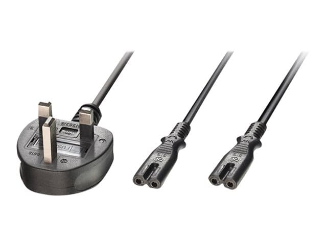 Lindy - power splitter - power IEC 60320 C7 to BS 1363A - 2.5 m