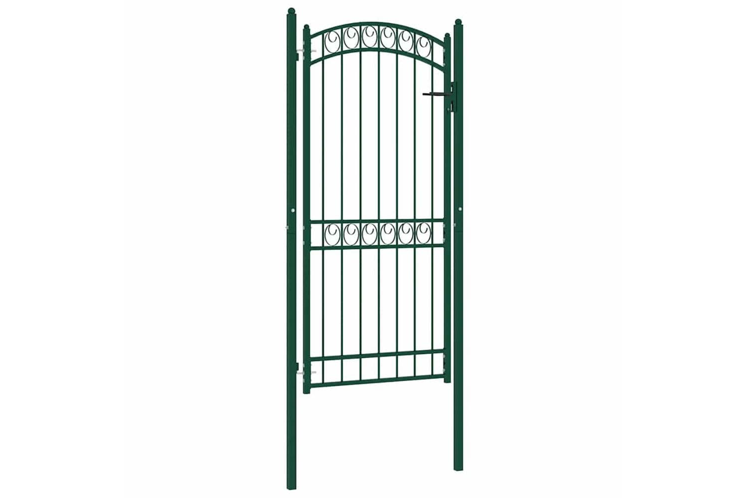 vidaXL 146367 Fence Gate With Arched Top Steel 100x200cm Green