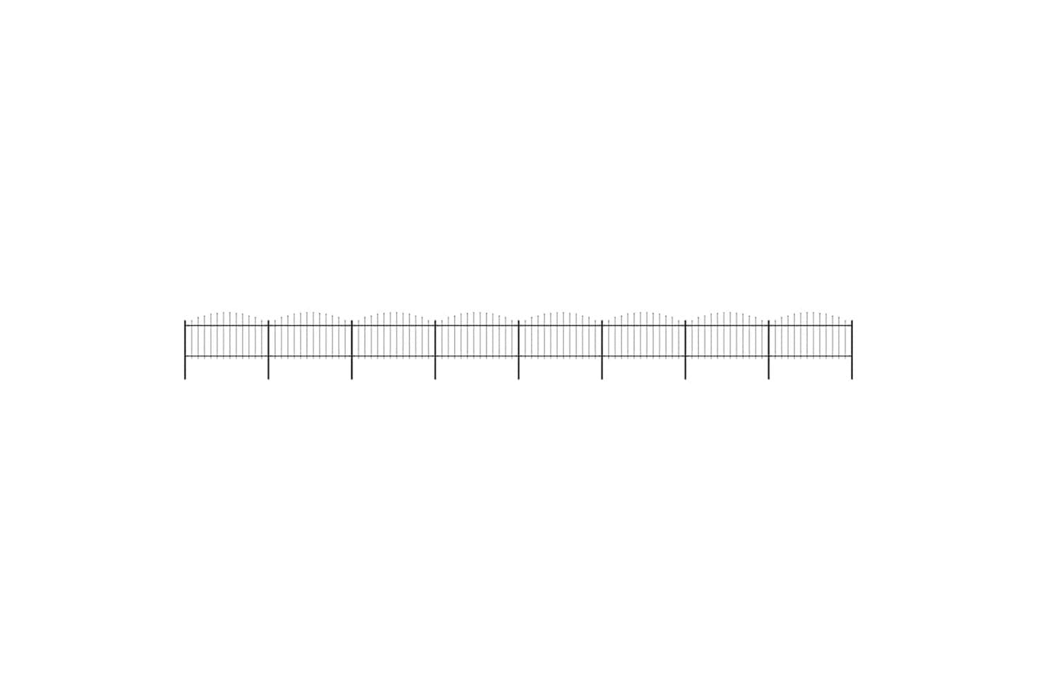 Vidaxl 277737 Garden Fence With Spear Top Steel (1.25-1.5)x13.6 M Black