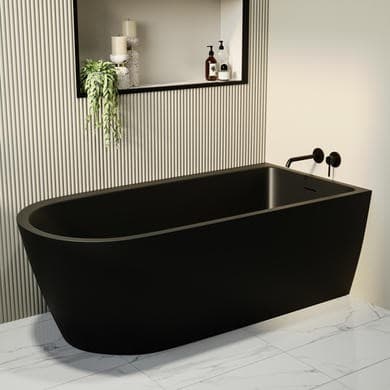 Amaro Matt Black Freestanding Single Ended Corner Bath