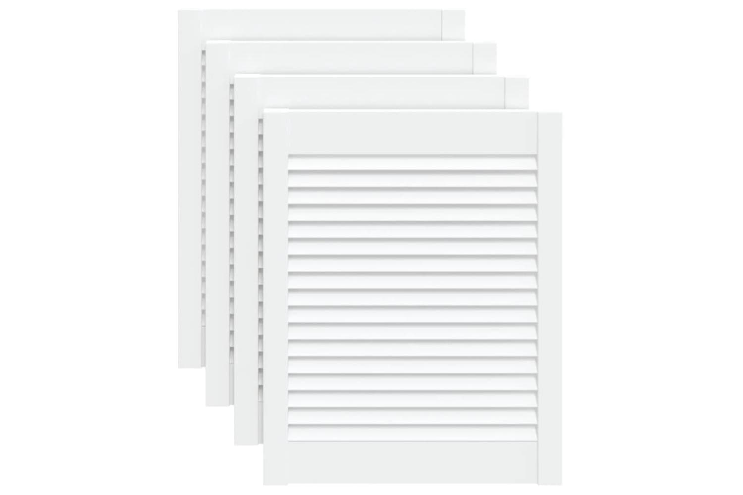 Vidaxl 151156 Louvred Doors 4 Pcs Solid Pine Wood White 61.5x49.4cm