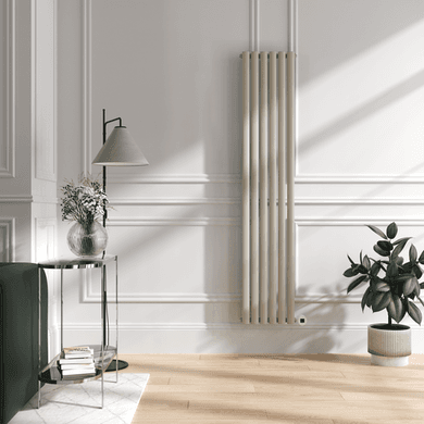 Linen Vertical Smart Electric Radiator with Wi-Fi Thermostat - 2000W - H1800xW354 - Bathroom Safe