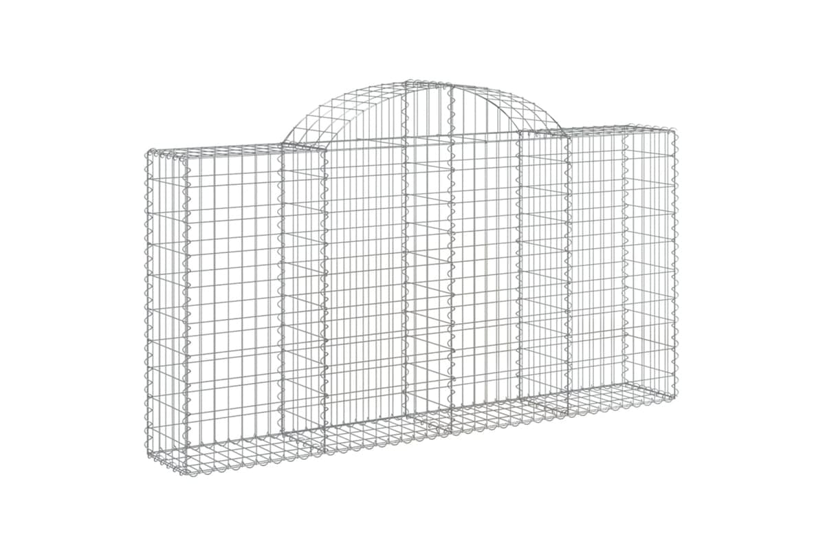 vidaXL 153485 Arched Gabion Basket 200x30x100/120cm Galvanised Iron