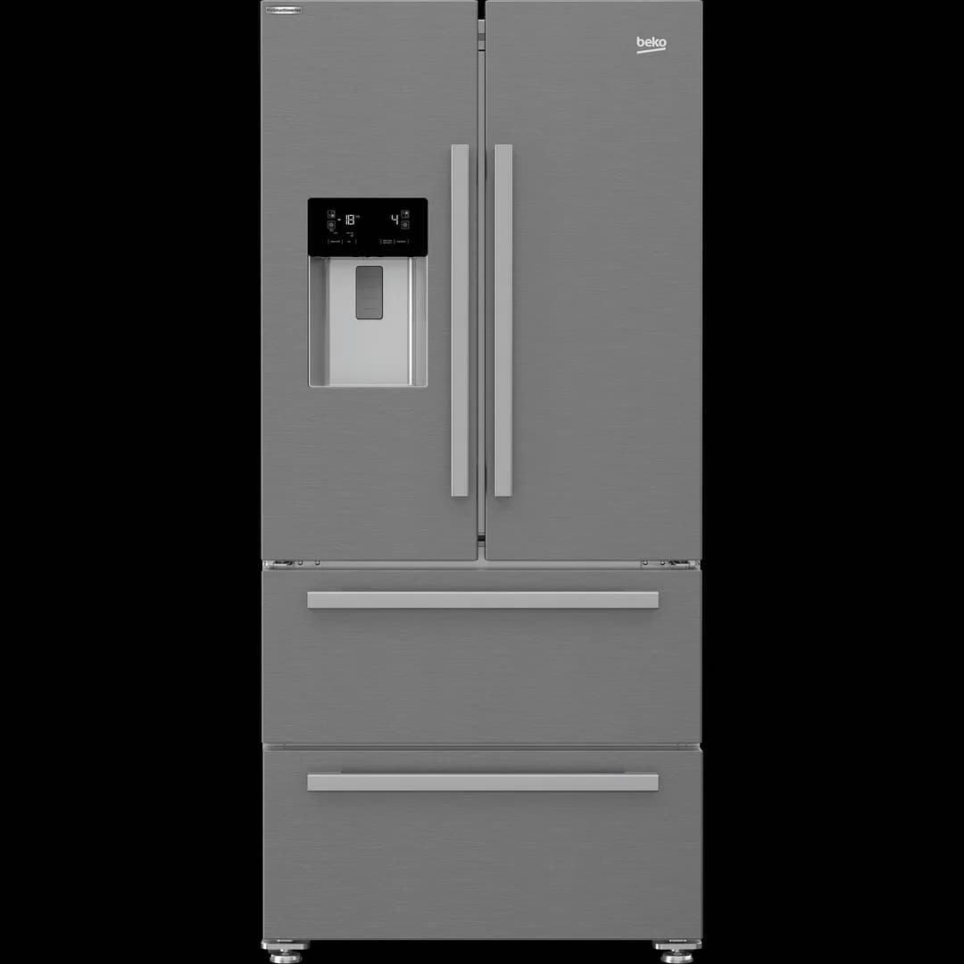 Beko Freestanding American Style Fridge Freezer with HarvestFresh™ Stainless Steel | GNE460520DVPX