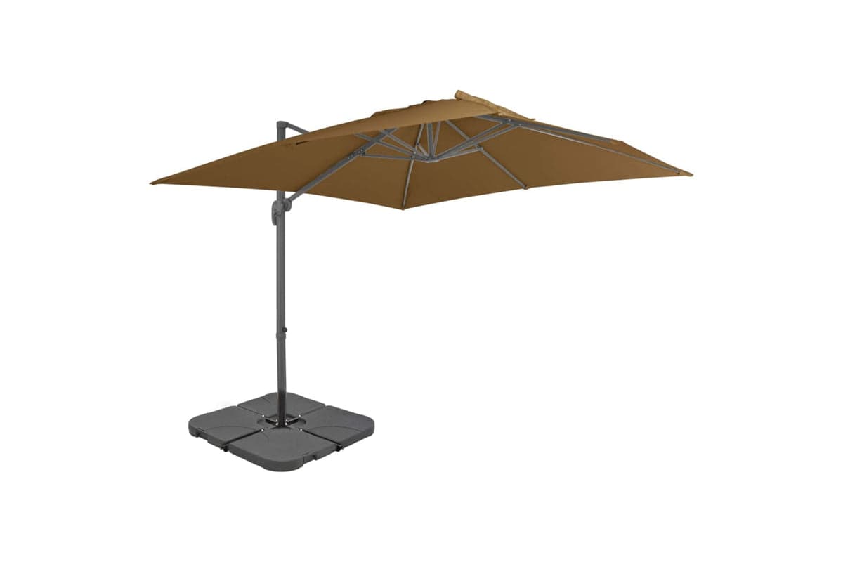 Vidaxl 276348 Outdoor Umbrella With Portable Base Taupe