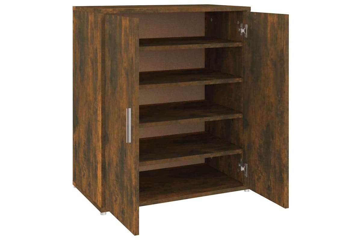 vidaXL 816008 Shoe Cabinet Smoked Oak 60x35x70cm Engineered Wood
