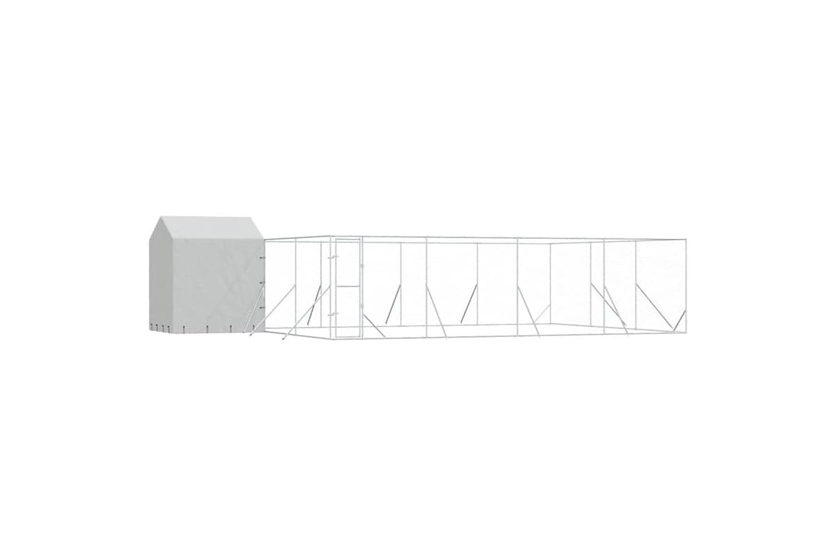 Vidaxl 3190480 Outdoor Dog Kennel With Roof Silver 10x6x2.5 M Galvanised Steel
