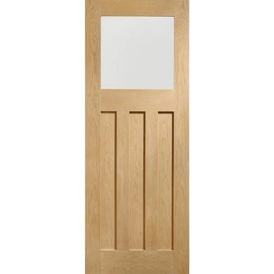 Internal Oak Door with Obscure Glass - Pre-Finished - DX - XL Joinery