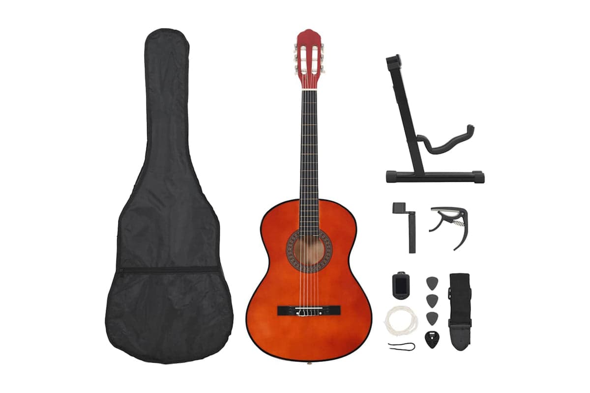Vidaxl 12 Piece Classical Guitar Beginner Set 4/4 39"