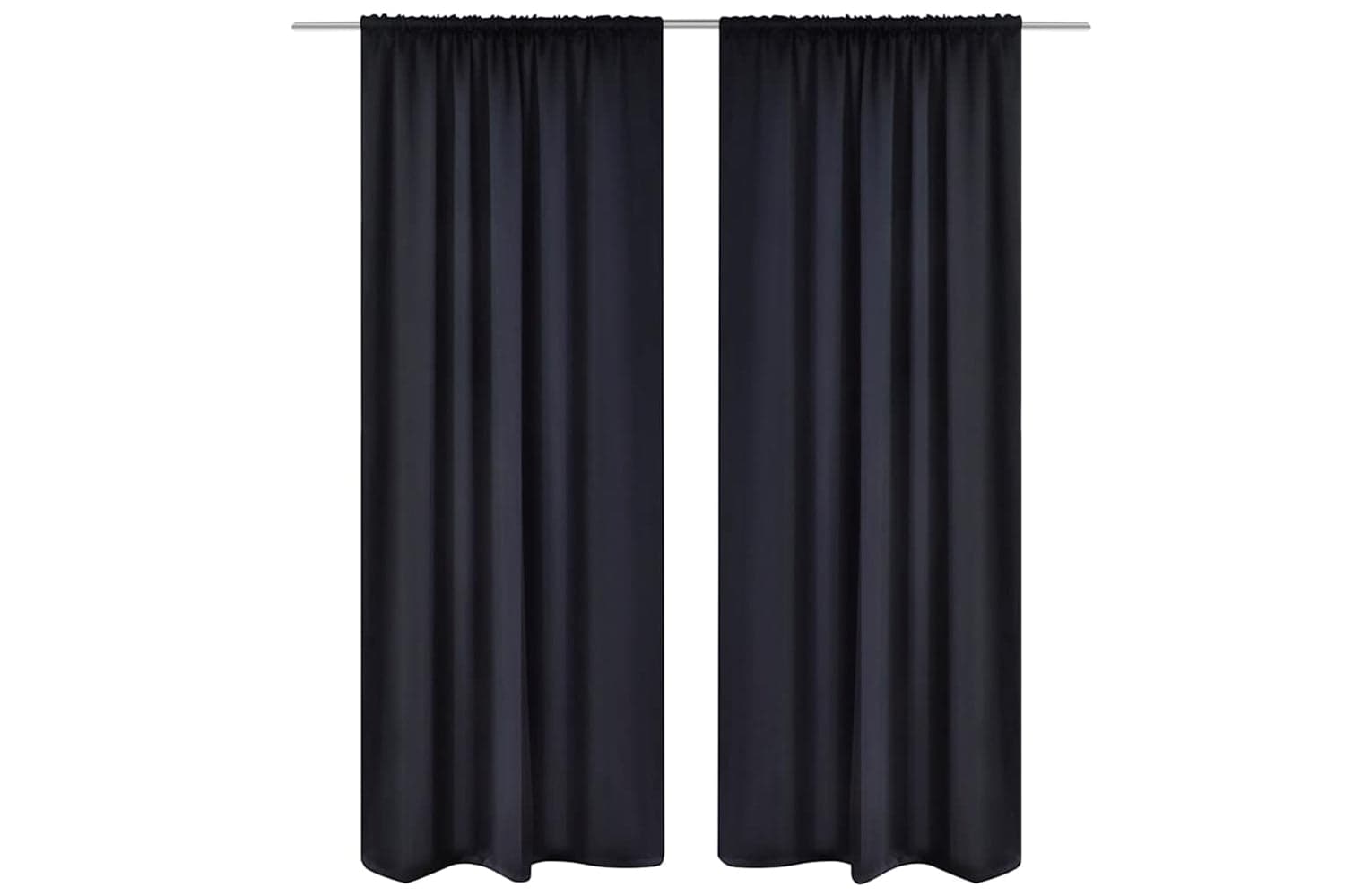 vidaXL 130370 2 Pcs Black Slot-headed Blackout Curtains 135 X 245cm