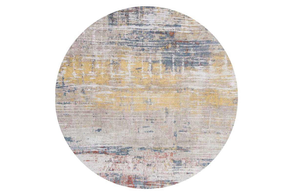 Louis De Poortere | Streaks Montauk Eco Round Rug | Multicolour | 140 x 140 cm
