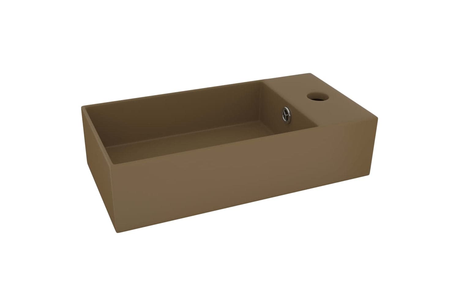 Vidaxl 146996 Bathroom Sink With Overflow Ceramic Matt Cream