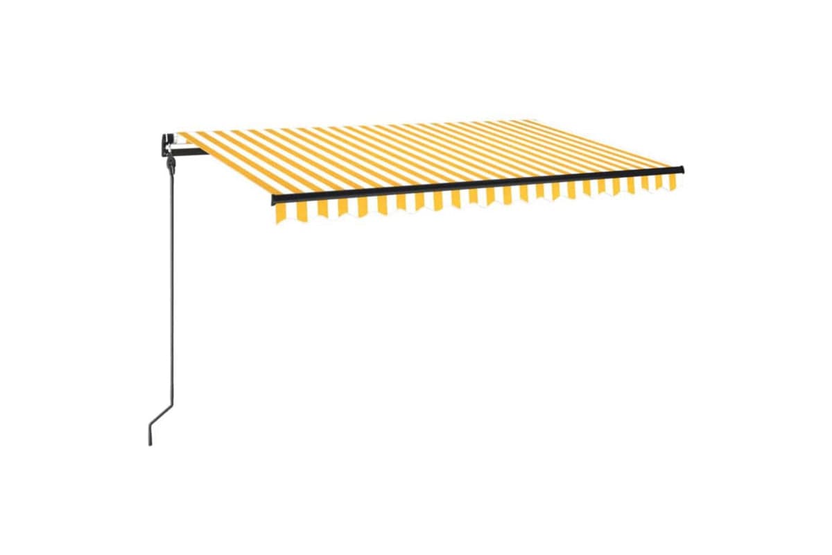 vidaXL 3069118 Manual Retractable Awning 450x300cm Yellow And White