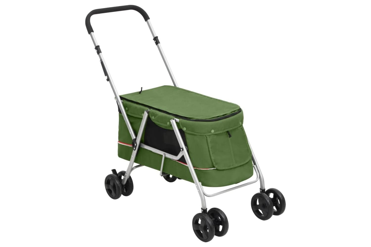 vidaXL 172204 Folding Dog Stroller Green 100x49x96cm Linen