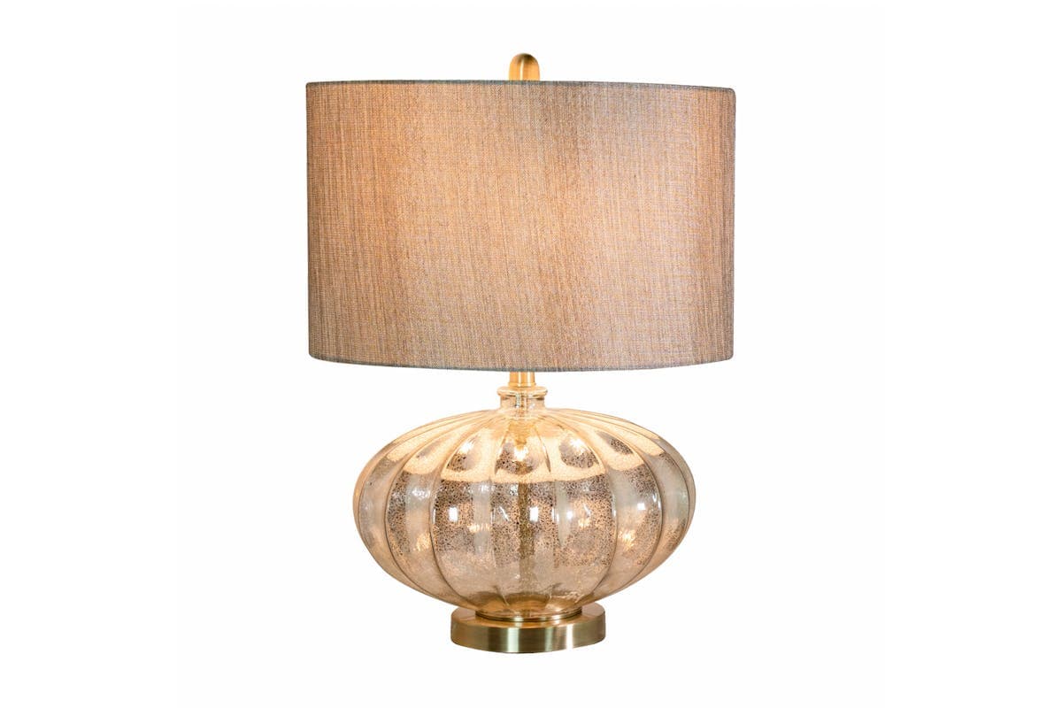 Kyra Mercury Glass Table Lamp | Natural/Gold