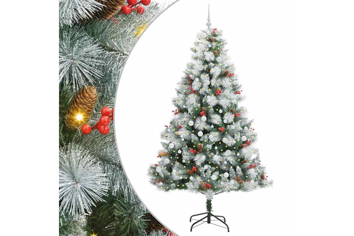 Vidaxl Artificial Christmas Tree Green And White 240 Cm