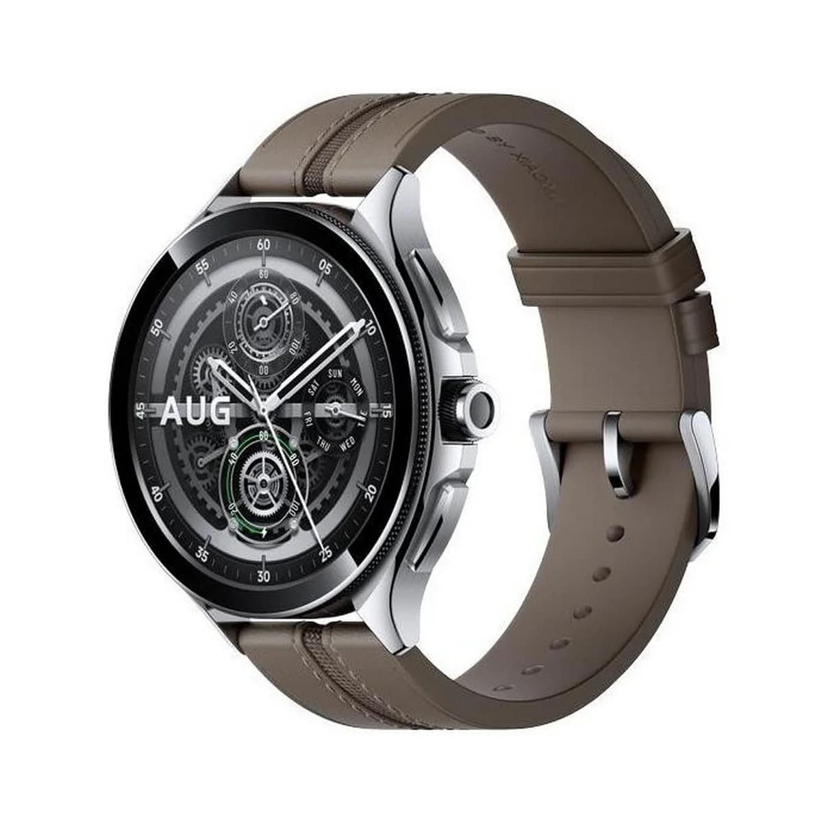 Xiaomi Watch 2 Pro 48MM Smart Watch with Brown Leather Strap - Silver | BHR7216GL