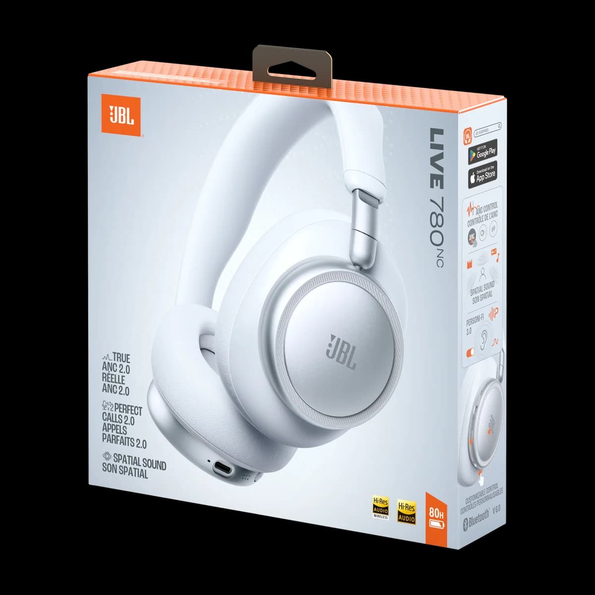 JBL Live 780NC Wireless Over-Ear Noise-Cancelling Headphones White | JBLLIVE780NCWHT