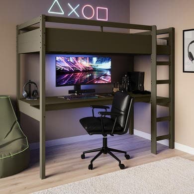 Wyatt High Sleeper Loft Gaming Bed with Desk