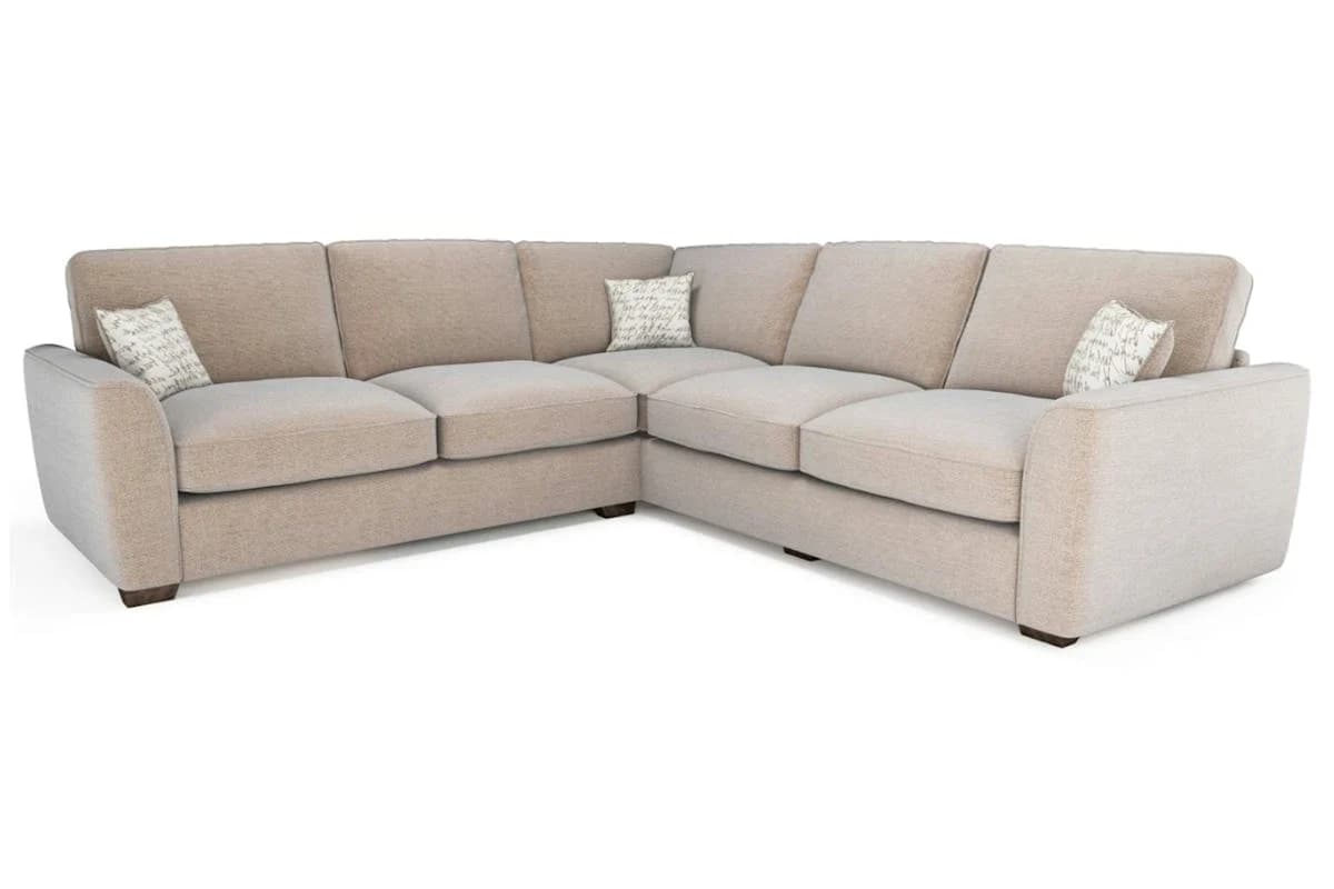 Fantasia Corner Sofa | Formal Back | Large | Beige