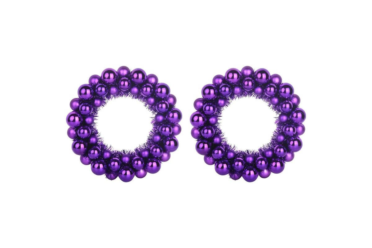Vidaxl Christmas Ball Wreathes 2 Pcs Lilac 33 X 33 X 7 Cm Polystyrene