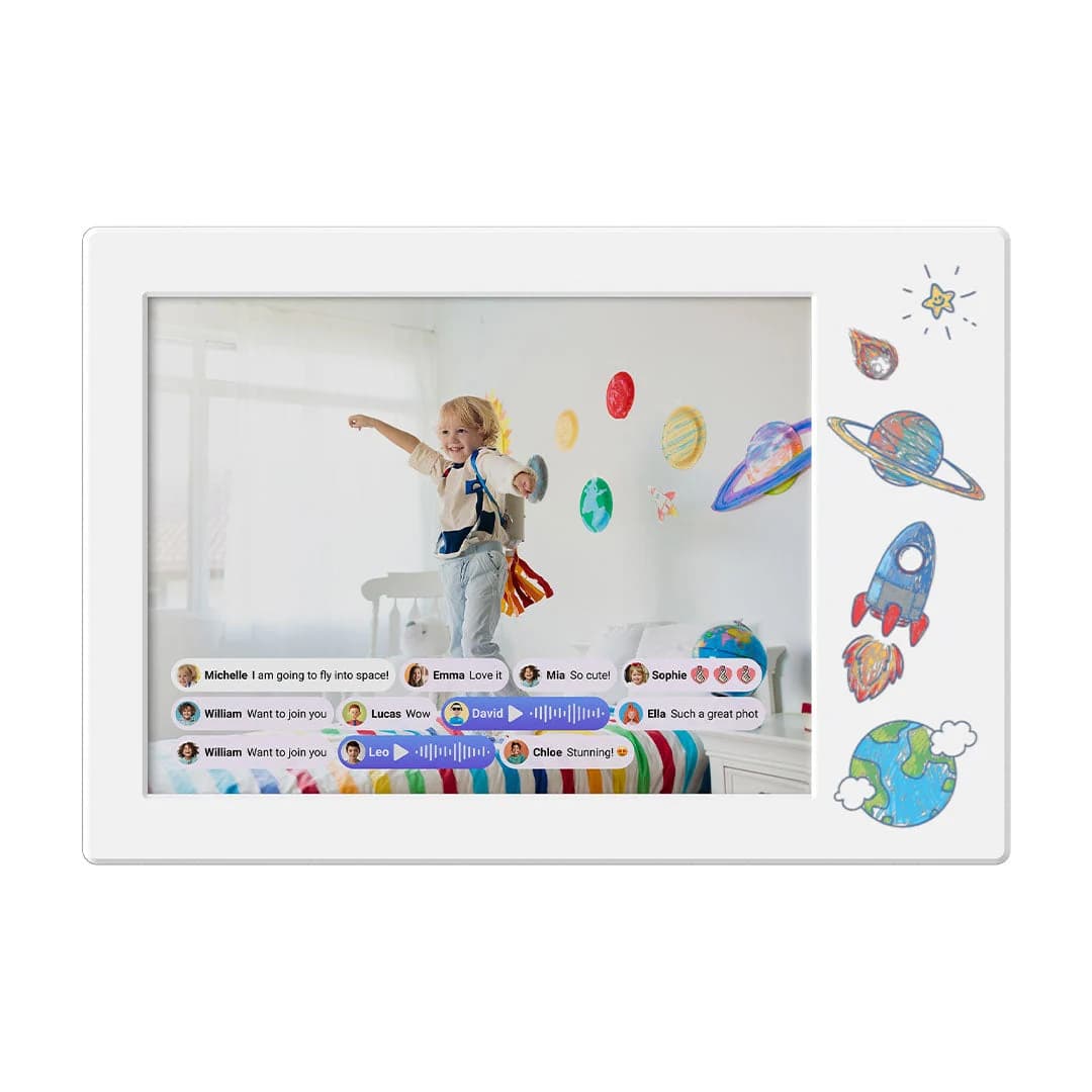 myFirst Frame Doodle 9 - 9" E-Ink Drawing Tablet with Tracing Overlay - White | 256-FF0901SA-WE01