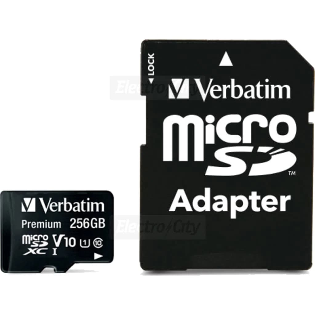 Verbatim Premium U1 256GB MicroSDXC Memory Card with SD Adapter