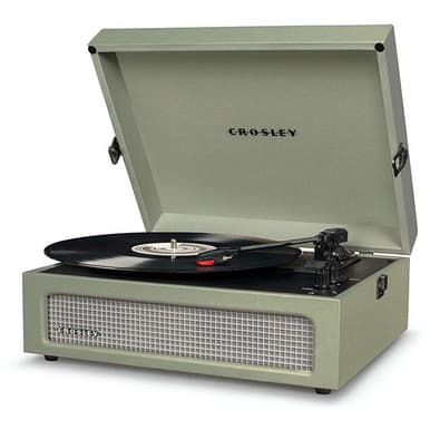 Crosley CR8017B-SA4 Voyager Portable Turntable with Bluetooth Receiver and Built-in Speakers - Sage
