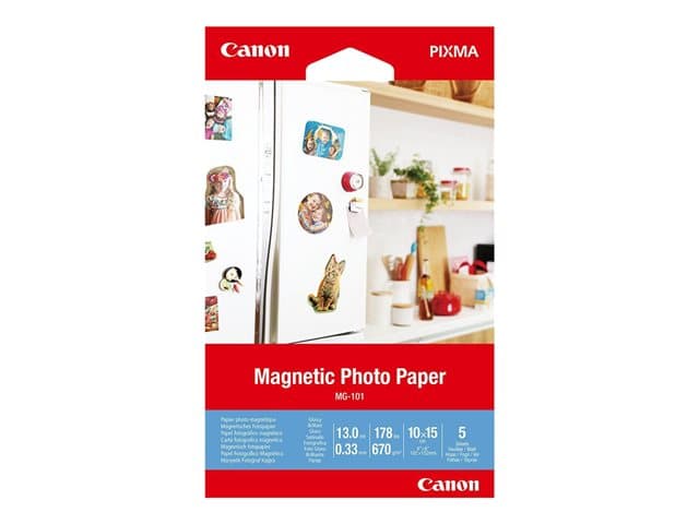 CANON - Magnetic Photo Paper MG-101 - magnetic photo paper - glossy - 5 sheet(s) - 100 x 150 mm - 670 g/m²