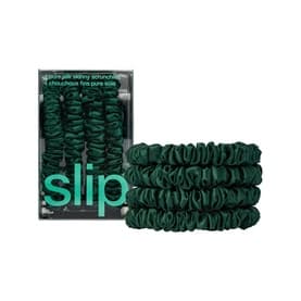 Pure Silk Skinny Scrunchies - Green