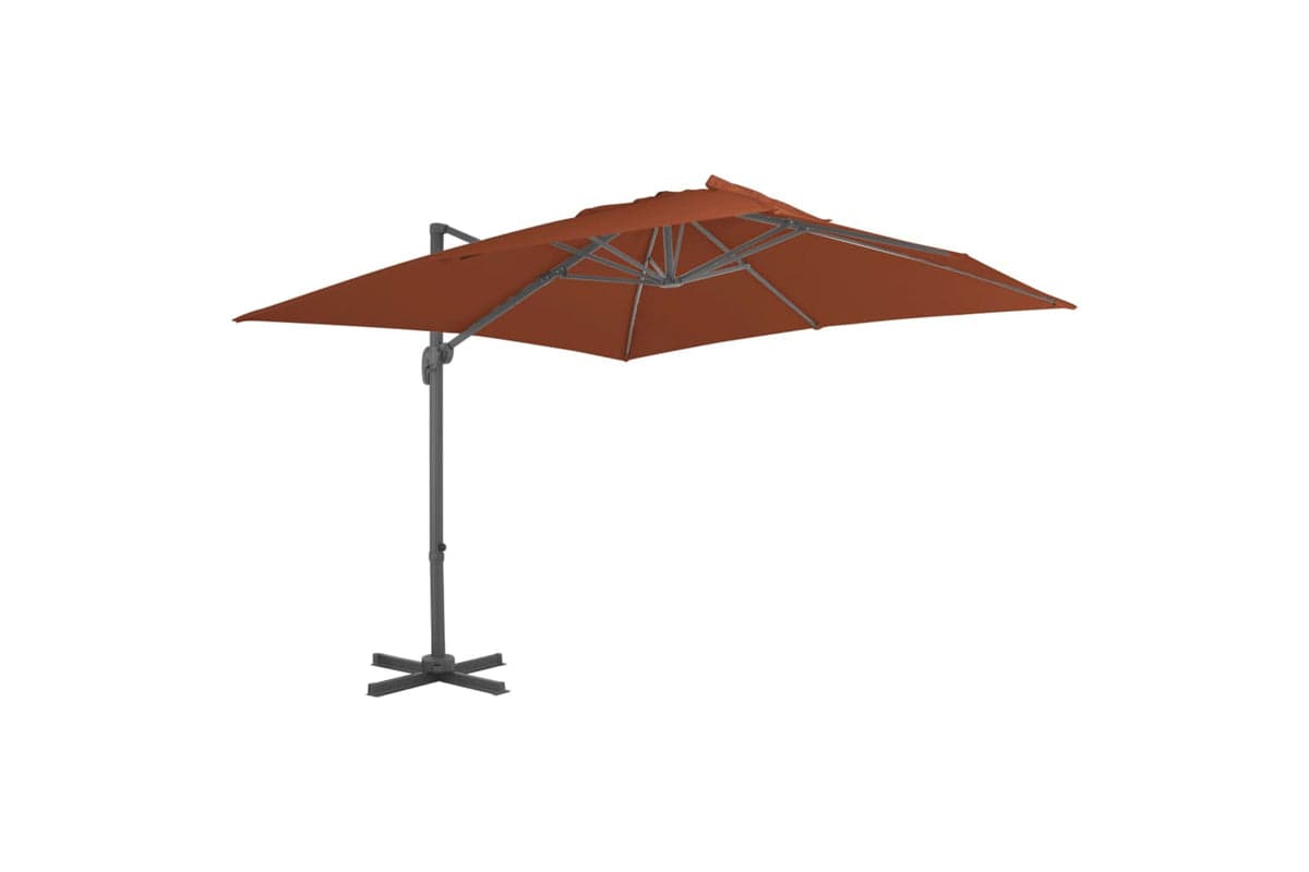 vidaXL 312317 Cantilever Umbrella With Aluminium Pole Terracotta 400x300cm