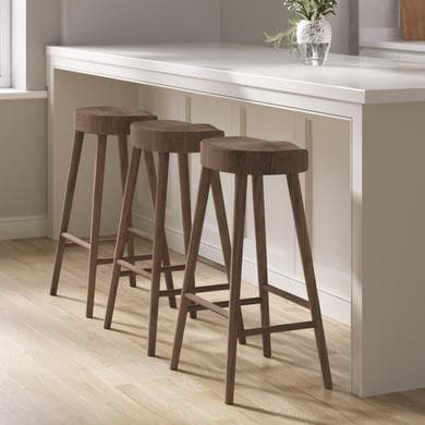 Rayne Walnut Solid Oak Kitchen Counter Stools