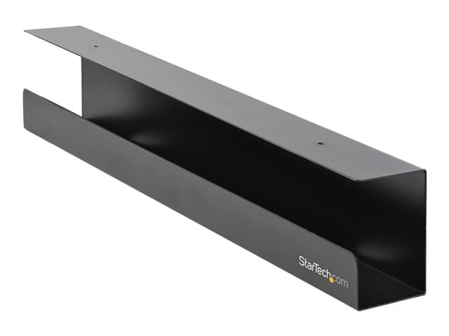 Startech Under Desk Cable Management Tray, Cable Tray Organizer for Office/Standing Desk, Desk or Table Mount Cords/Wire/Power Strip Holder, Computer