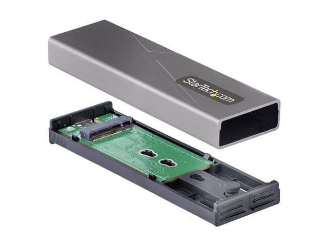 STARTECH.COM - Startech USB-C 10Gbps to M.2 NVMe or M.2 SATA SSD Enclosure, Tool-free M.2 PCIe/SATA NGFF SSD Enclosure, Portable Aluminum Case, USB Type-C & USB-A Host Cables, For 2230/2242/2260/2280 - Works w/ Thunderbolt 3 (M2-USB-C-NVME-SATA)