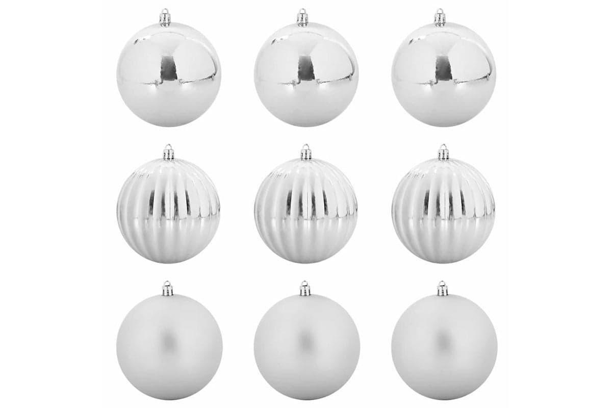 Vidaxl Christmas Bauble Set 9 Pcs Silver
