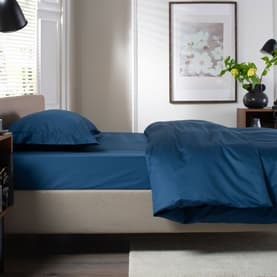 400 Thread Count 100% Combed Cotton Fitted Sheet Navy