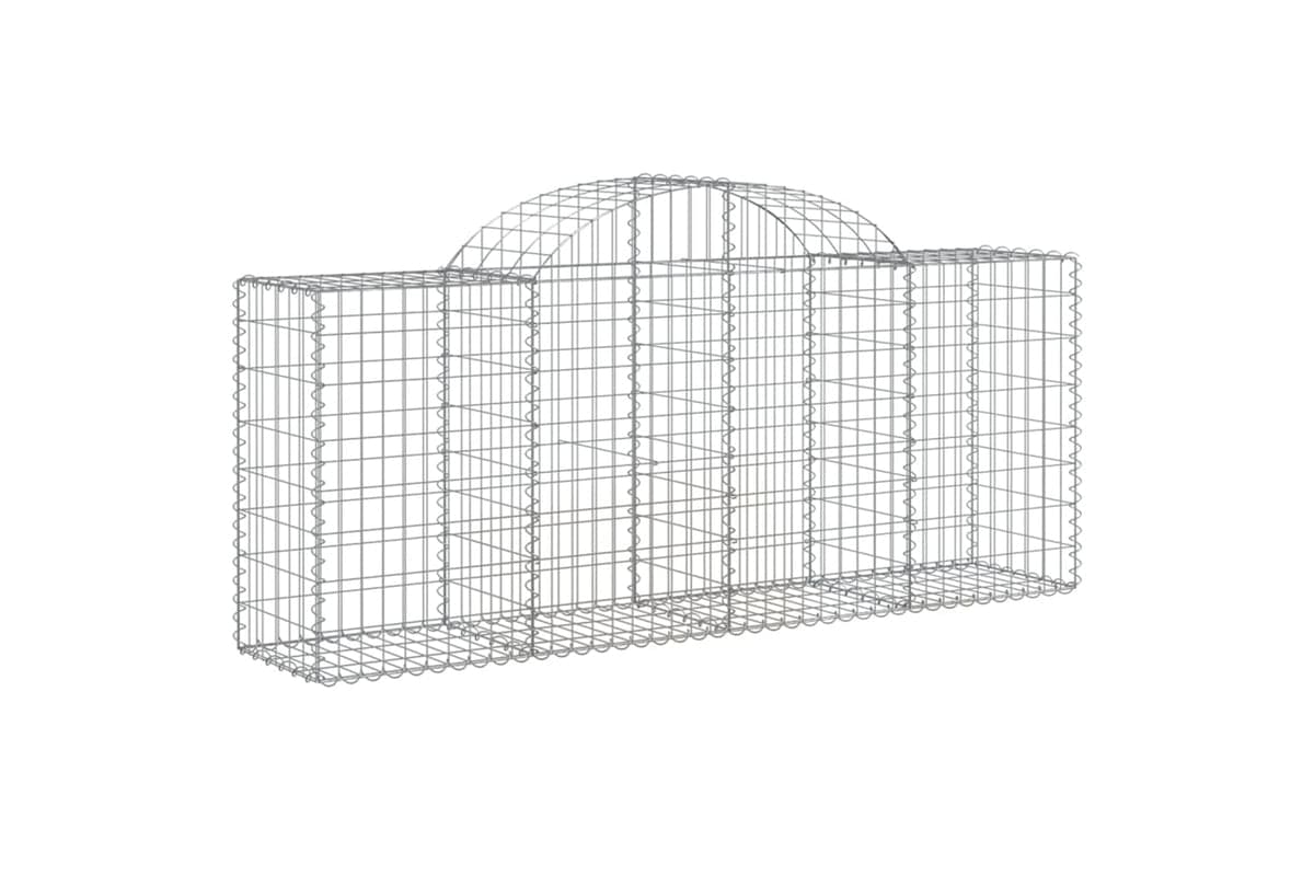 vidaXL 153494 Arched Gabion Basket 200x50x80/100cm Galvanised Iron
