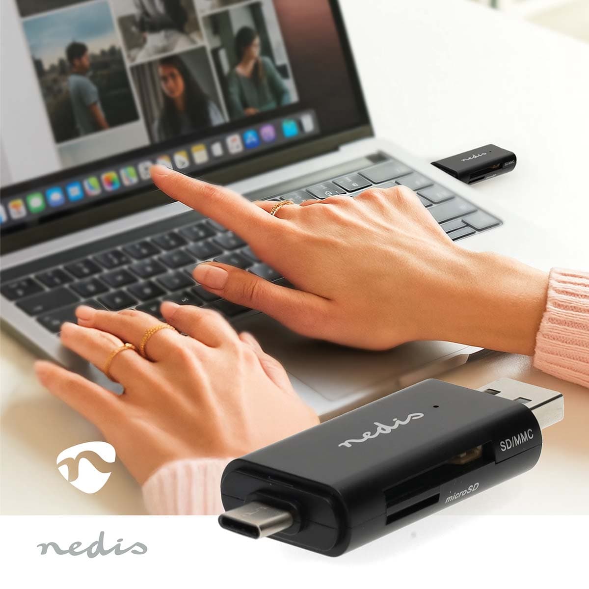 NEDIS Dual Card Reader Usb-c & Usb-a...
