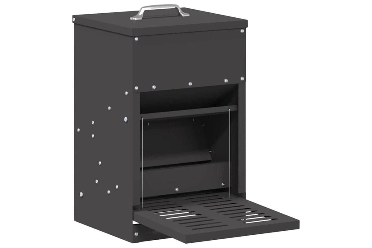 Vidaxl Chicken Treadle Feeder Black 25 X 42 X 40 Cm Cold-rolled Steel