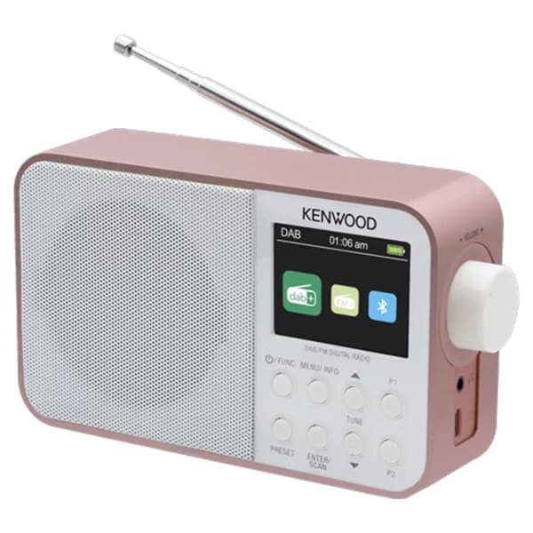 Kenwood DAB+ Portable Radio - Pink | CRM30DABR