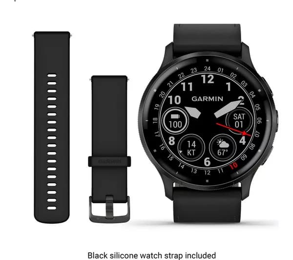 GARMIN Venu 3 - Slate with Black Leather Band & Black Silicone Band