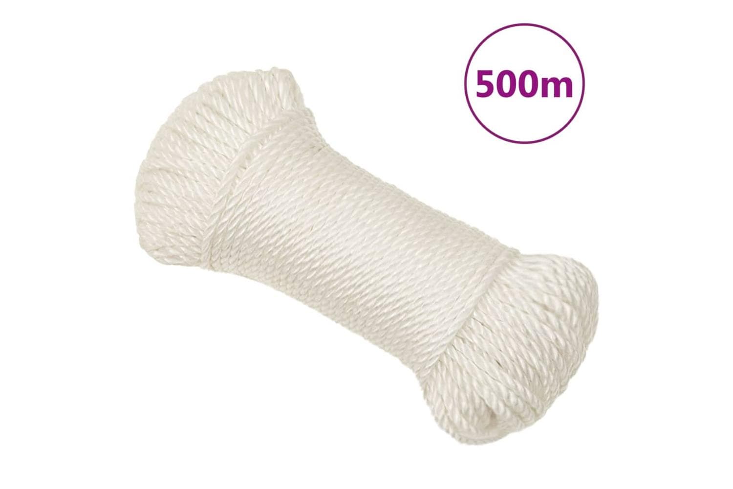 vidaXL 153044 Work Rope White 6mm 500 M Polypropylene