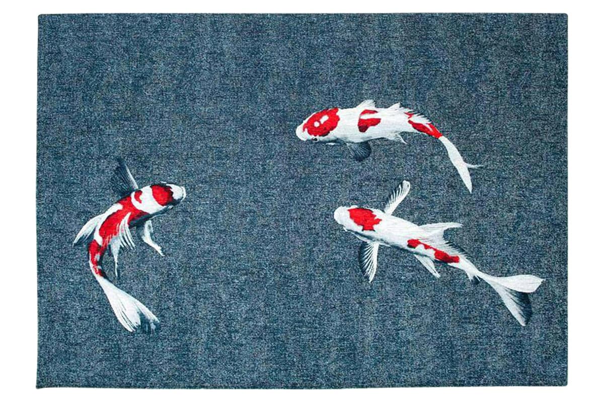 Louis De Poortere | Koi Indoor Eco Rug | Blue | 100 x 140 cm