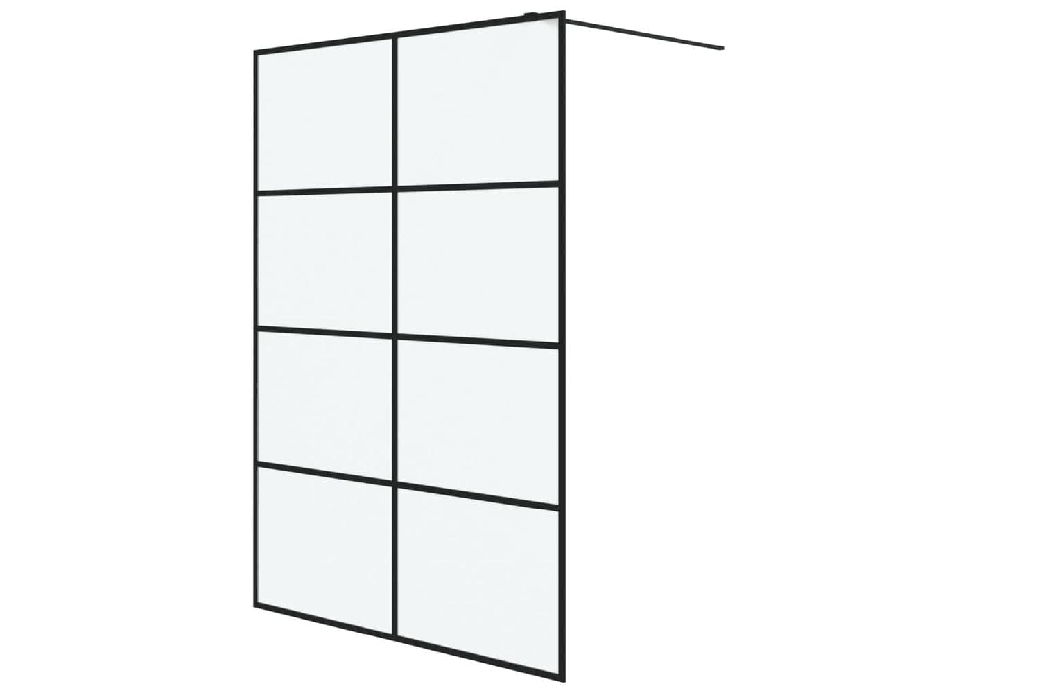vidaXL 152134 Walk-in Shower Wall Black 140x195cm Frosted Esg Glass