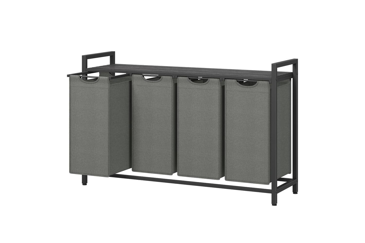 Vasagle Laundry Hamper | Laundry Basket | Metal Frame | 4 Removable Bags | 160l | Gray And Black
