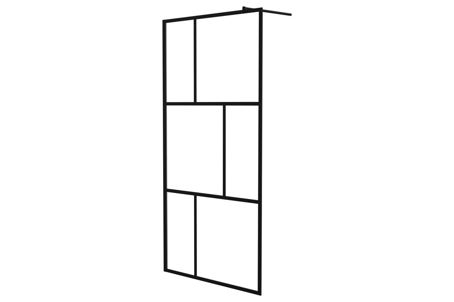 vidaXL 149154 Walk-in Shower Wall With Tempered Glass Black 100x195cm