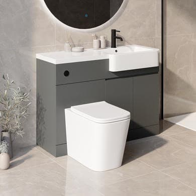 Bali 1100mm Grey Toilet and Sink Unit